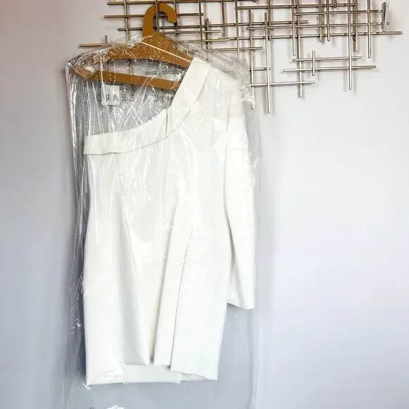 Veronica Beard Middleton Off White One-Shoulder Blazer Dress 10 - Picture 6 of 11